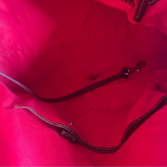 Dooney & Bourke Brown and Gold Satchel with Braided Handles Vintage - Picture 5 of 13